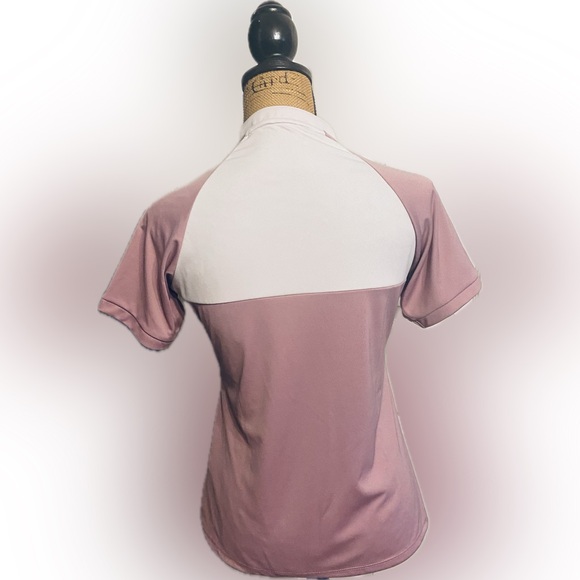 NWT Antigua Sz M Mauve & Taupe Short Sleeve Women’s Golf Shirt - Picture 2 of 9